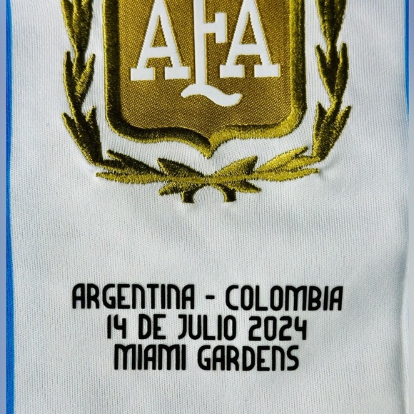 Adidas 2024 Copa America FINALS Argentina Lionel Messi #10 Home Jersey All Patch - Picture 6 of 9